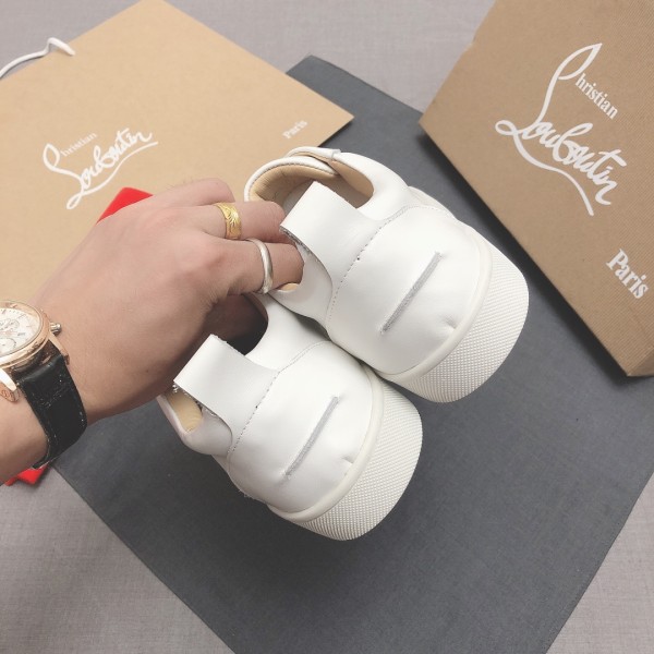 Christian Louboutin Louis Junior Spikes White