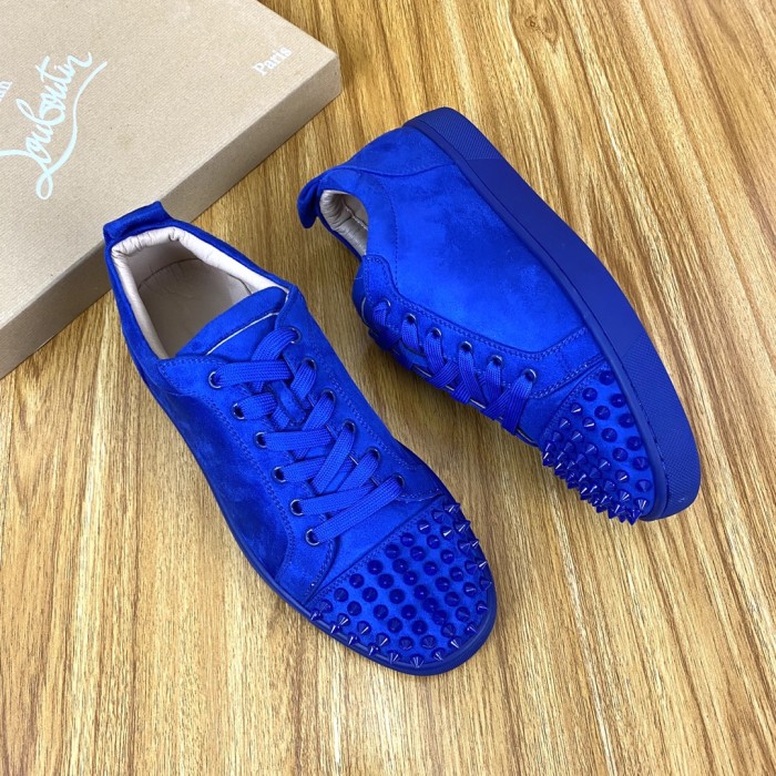 Christian Louboutin CL Low Top Stylish Skateboarding Shoes Blue