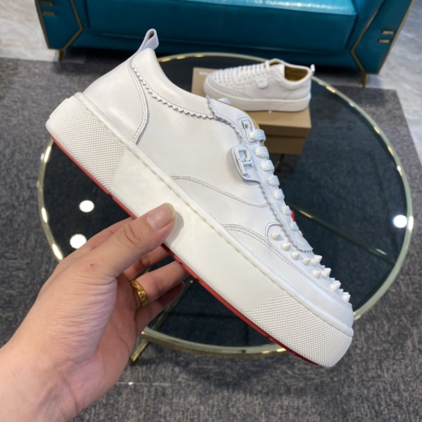 Christian Louboutin Happyrui Spikes Flat 'White'