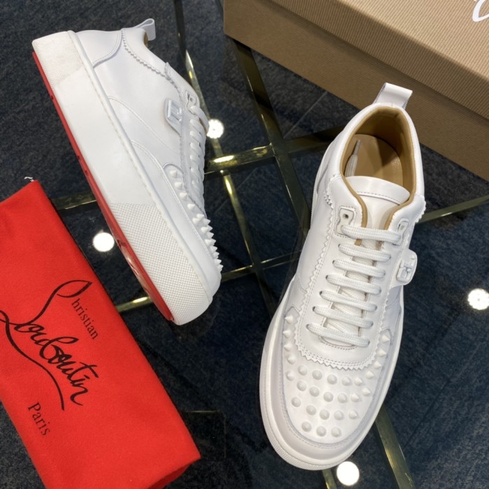 Christian Louboutin Happyrui Spikes Flat 'White'