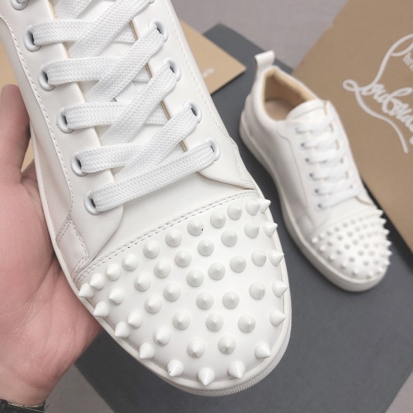 Christian Louboutin Louis Junior Spikes White