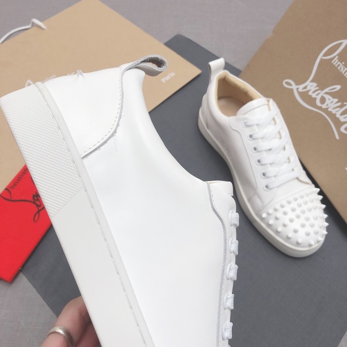 Christian Louboutin Louis Junior Spikes White