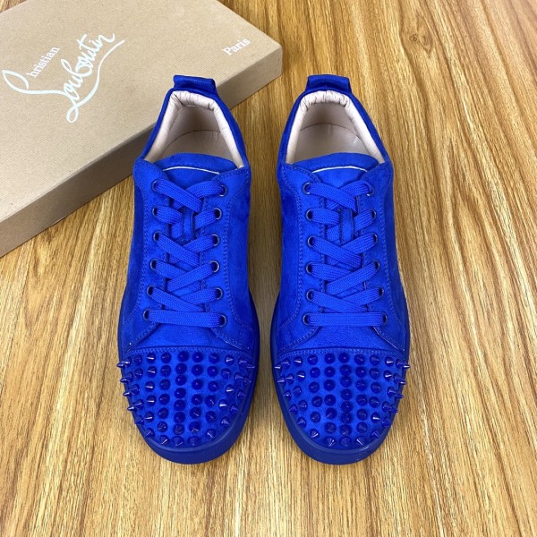 Christian Louboutin CL Low Top Stylish Skateboarding Shoes Blue