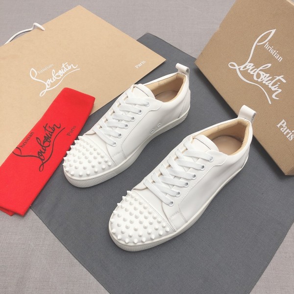 Christian Louboutin Louis Junior Spikes White
