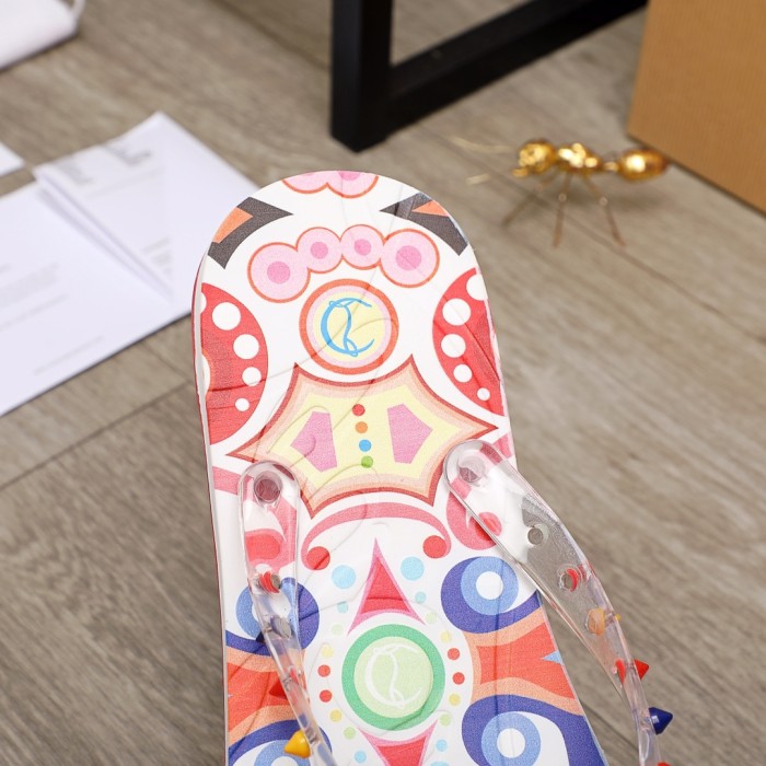 Christian Louboutin CL Rubber Sole Flip Flops Multicolor