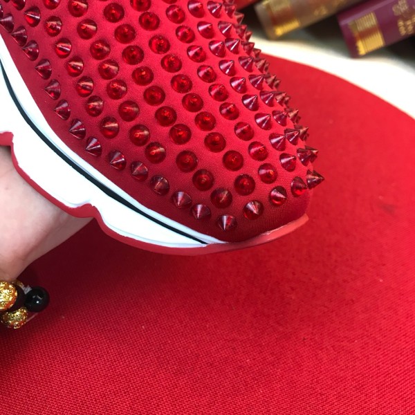 Christian Louboutin CL Low Top Chunky Sneakers Red White