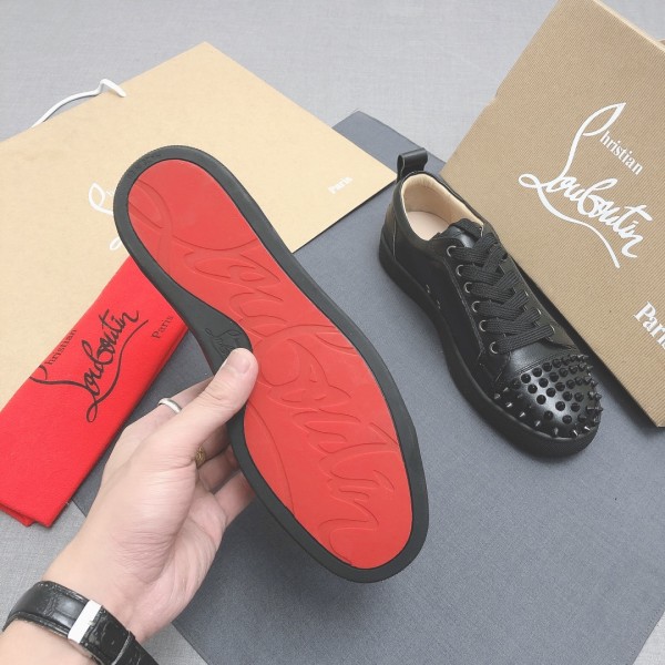 Christian Louboutin Louis Junior Spikes Flat Black
