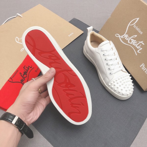 Christian Louboutin Louis Junior Spikes White