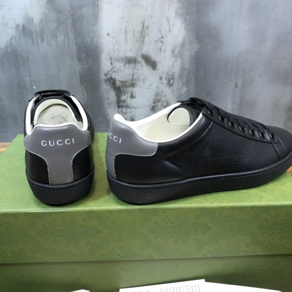 Gucci Ace Perforated Interlocking G Black