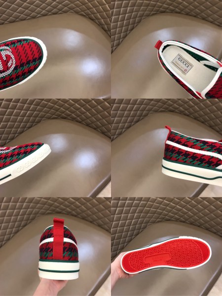 GUCCI Tennis 1977 Low top Stylish Skateboarding Shoes White Green Red