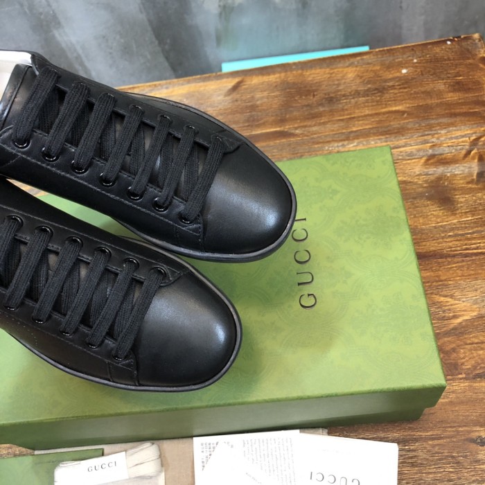 Gucci Ace Perforated Interlocking G Black