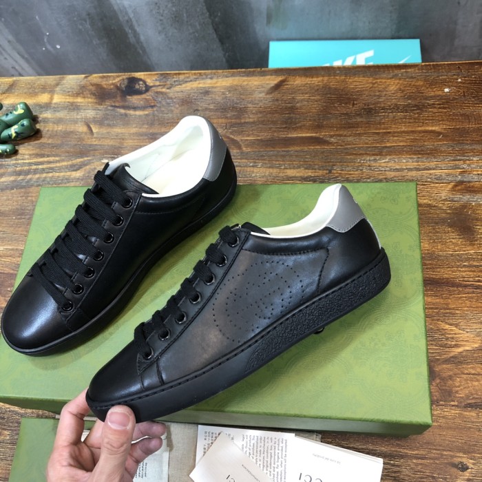 Gucci Ace Perforated Interlocking G Black