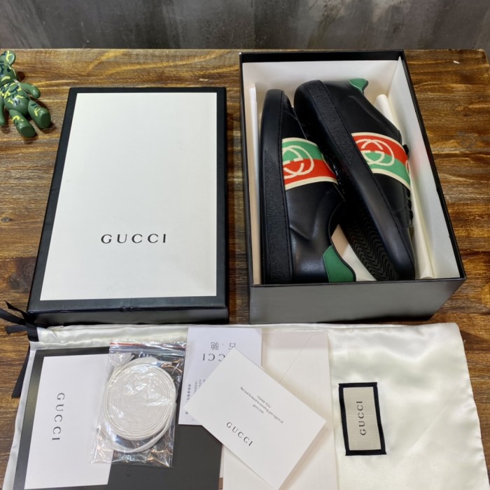 Gucci Ace Elastic Web Interlocking GG Black