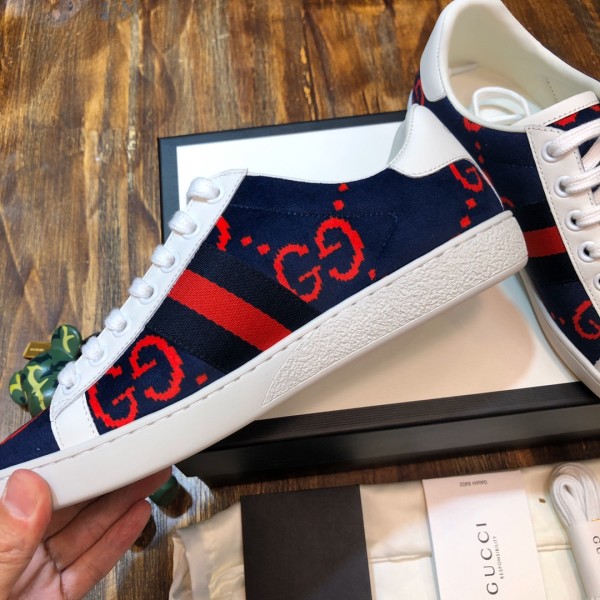 Gucci Ace GG Terry Cloth Blue Red