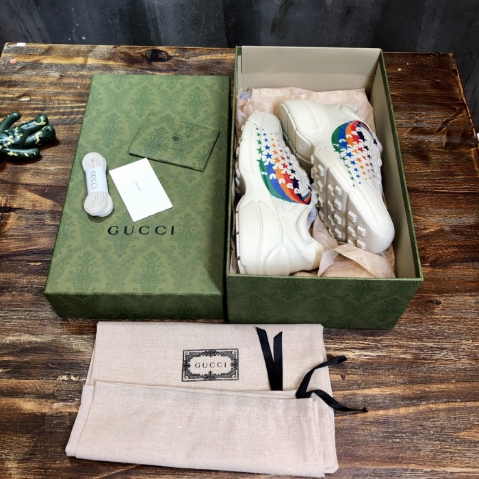 GUCCI Rhyton Low top Chunky Sneakers White Multicolor