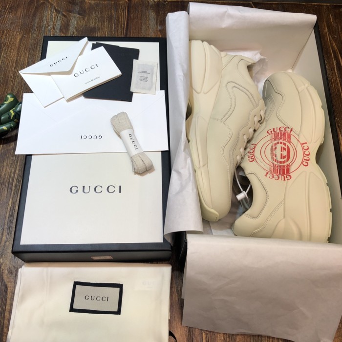 GUCCI Rhyton Stamp Print Sneakers