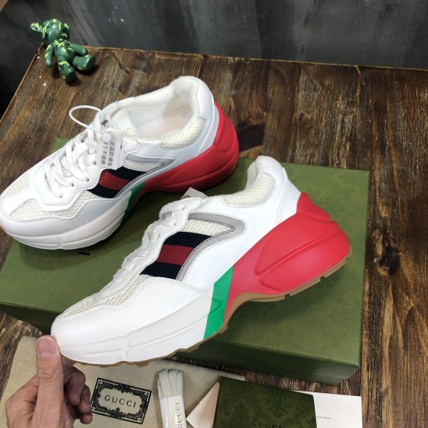 GUCCI Rhyton Daddy Shoes White Red Green Reflective