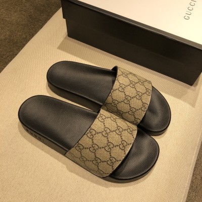 GUCCI Slide Grey Sandals Monogram