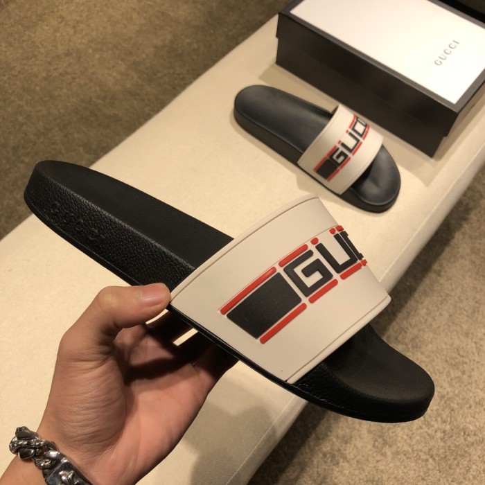 Gucci Stripe Rubber Slide 'Ecru'