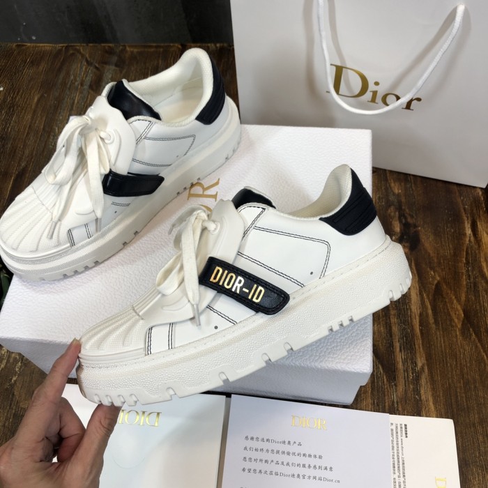 DIOR ID Shell Shoes Comfortable Low top Stylish Skateboarding Shoes Women's White Blue