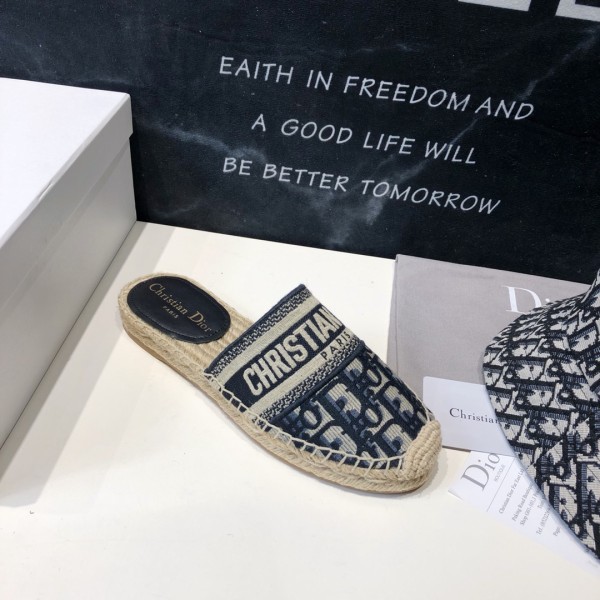 DIOR Granville Closed Toe Slippers Women's Dark Blue