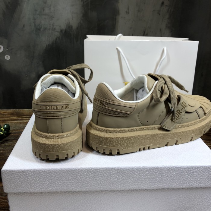 DIOR ID Cow Leather Low top Stylish Skateboarding Shoes Women's Beige