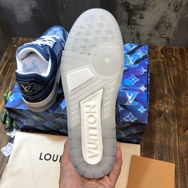 Louis Vuitton Trainer Sneaker Denim Monogram