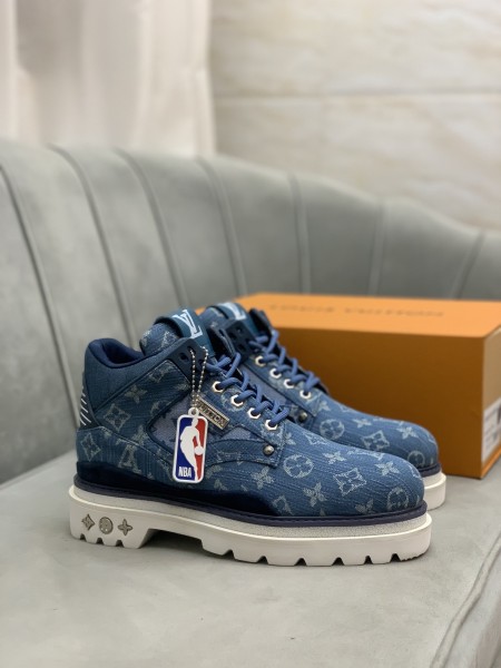 LOUIS VUITTON Monogram Denim Ankle Boots