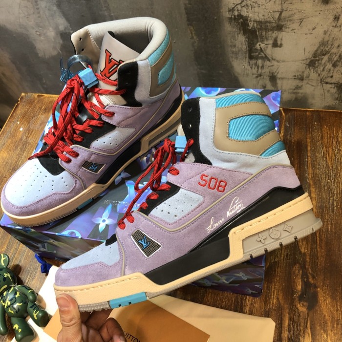 Louis Vuitton Trainer Sneaker Boot Purple