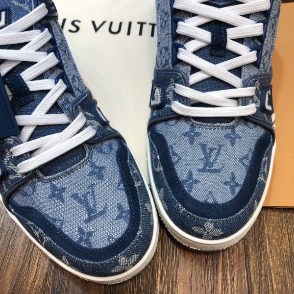 Louis Vuitton Trainer Sneaker Denim Monogram