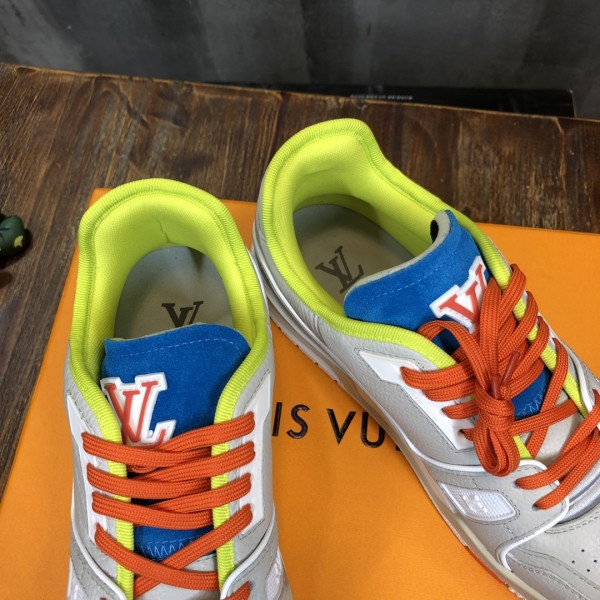 Louis Vuitton Trainer Upcycled Gray Orange