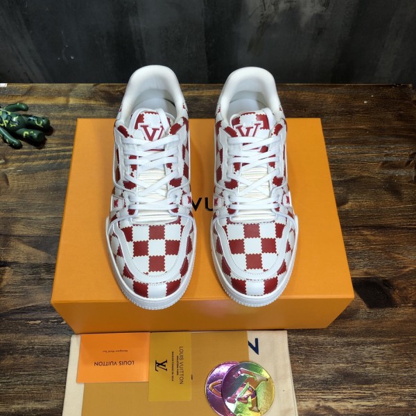 Louis Vuitton Trainer Red White Damier