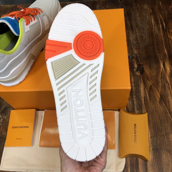 Louis Vuitton Trainer Upcycled Gray Orange