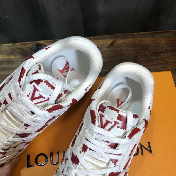 Louis Vuitton Trainer Red White Damier