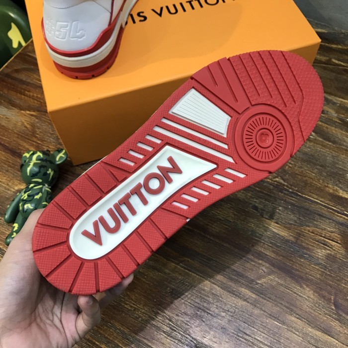 Louis Vuitton LV Trainer Sneaker Mid White Red