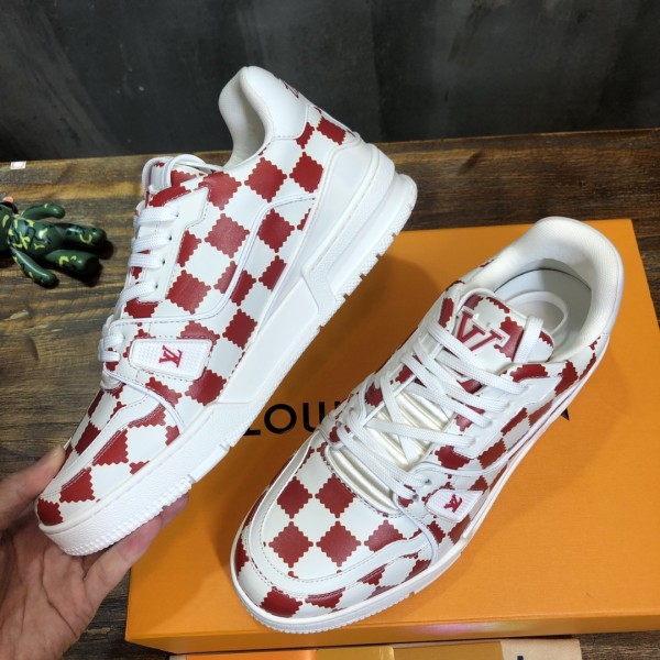 Louis Vuitton Trainer Red White Damier