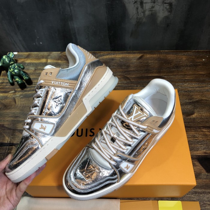 Louis Vuitton Trainer Metallic Beige