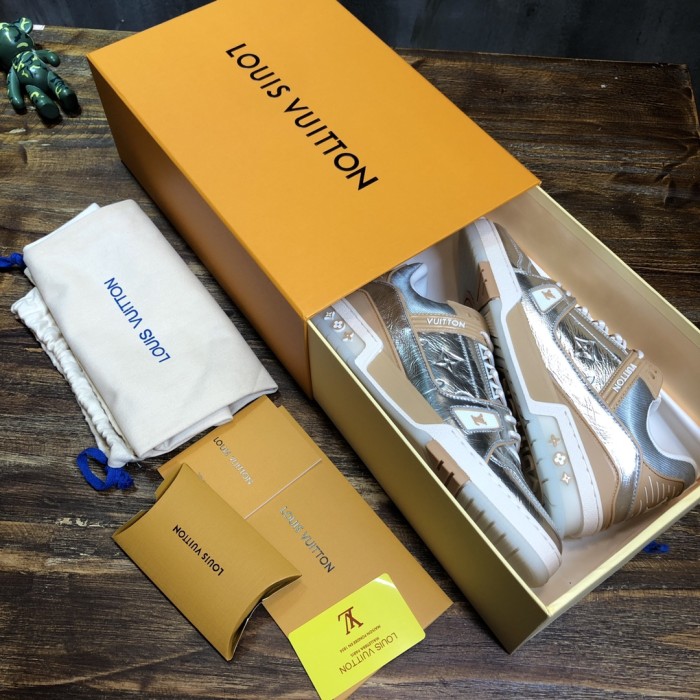 Louis Vuitton Trainer Metallic Beige