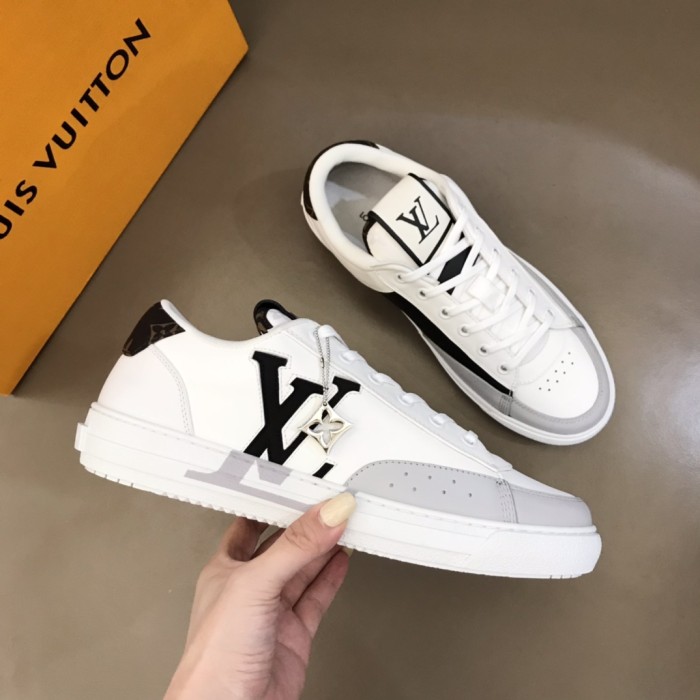 Louis Vuitton Charlie Trainers White Cacoa Brown Black