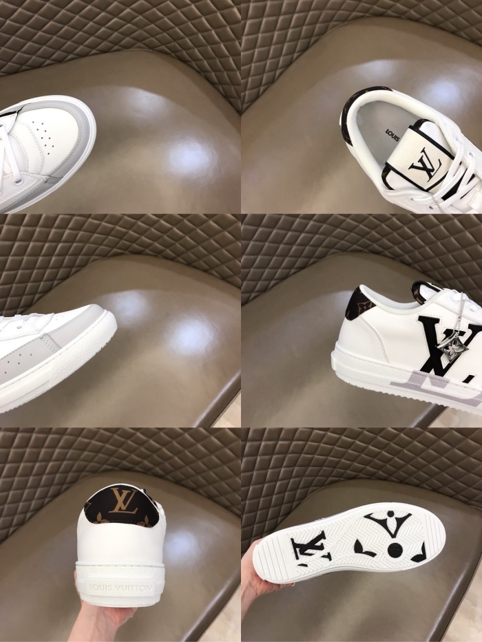 Louis Vuitton Charlie Trainers White Cacoa Brown Black