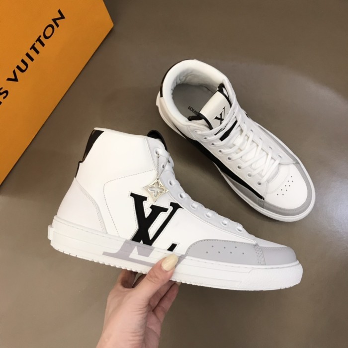LOUIS VUITTON Charlie Monogram Unise High top Stylish Skateboarding Shoes White Black