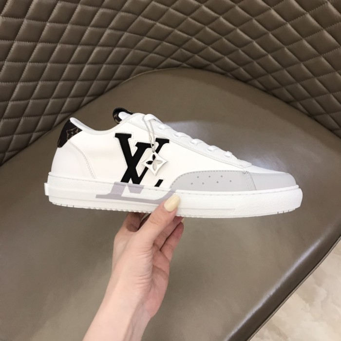 Louis Vuitton Charlie Trainers White Cacoa Brown Black
