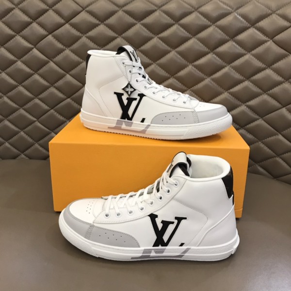 LOUIS VUITTON Charlie Monogram Unise High top Stylish Skateboarding Shoes White Black