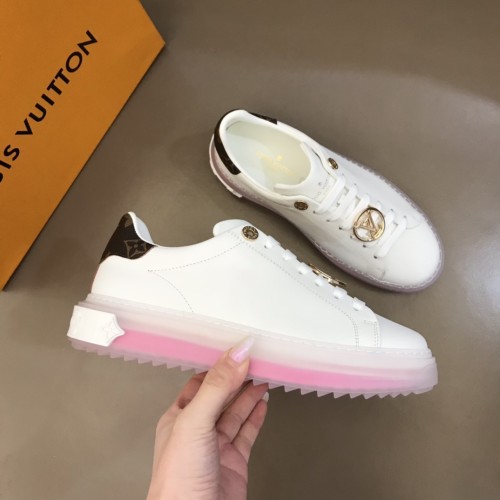 LOUIS VUITTON Time Out Sneakers 'White Pink Gold' Women's
