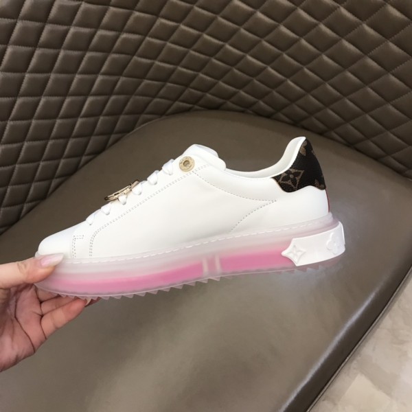 LOUIS VUITTON Time Out Sneakers 'White Pink Gold' Women's