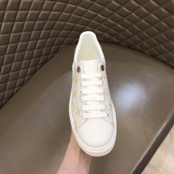 LOUIS VUITTON Time Out Sneakers 'White With Orange Ombre Monogram' Women's