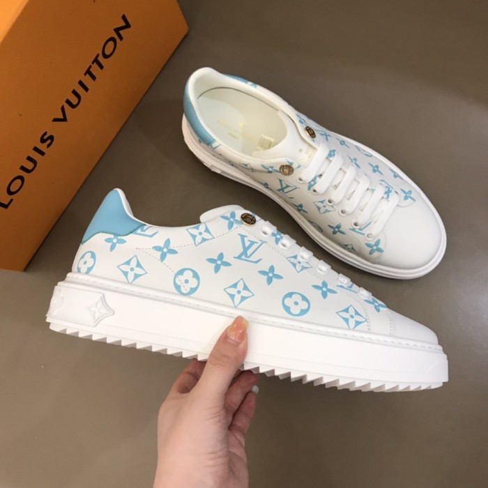 LOUIS VUITTON Lv Time Out Casual Shoes Blue Women's
