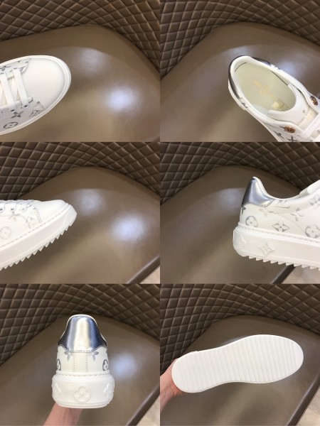LOUIS VUITTON Time Out Sneakers 'White With Silver Monogram' Women's
