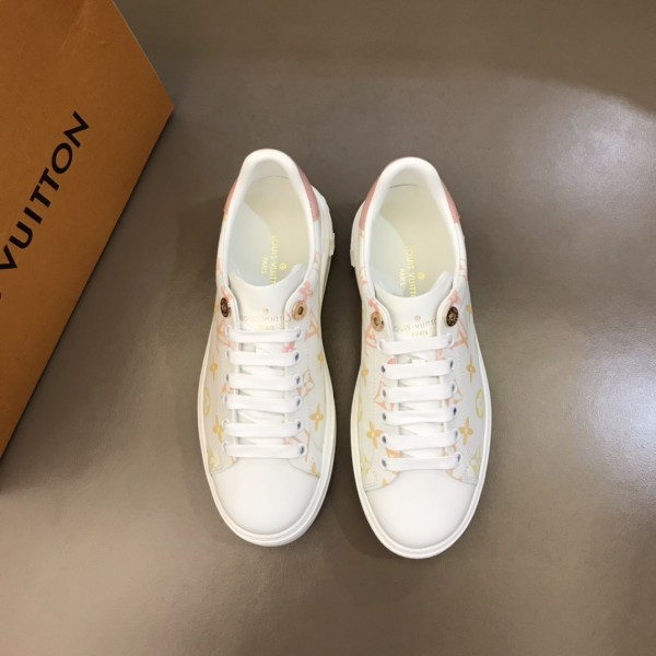LOUIS VUITTON Time Out Sneakers 'White With Orange Ombre Monogram' Women's