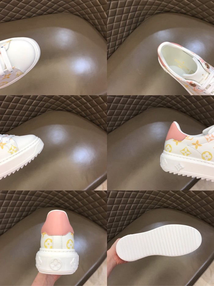 LOUIS VUITTON Time Out Sneakers 'White With Orange Ombre Monogram' Women's